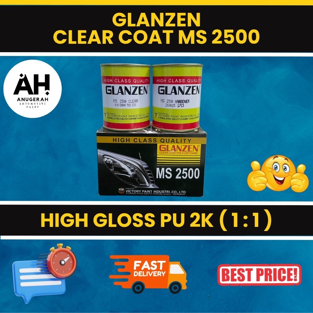 Jual Glanzen Clear Coat PU MS 2500 1:1 (500 ML / Set) | Shopee Indonesia