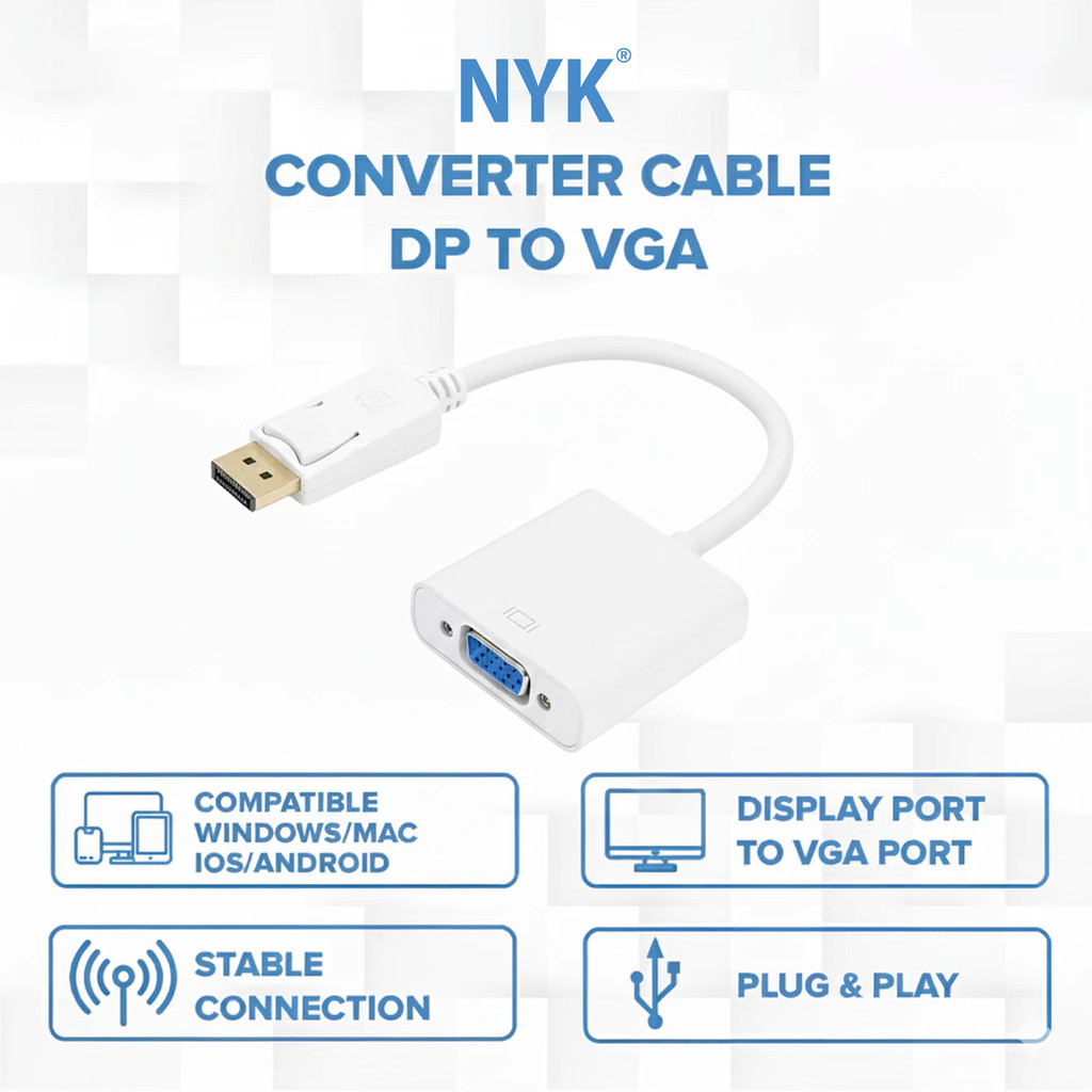 NYK Converter Cable DP to VGA Kabel Display Port COD (6)