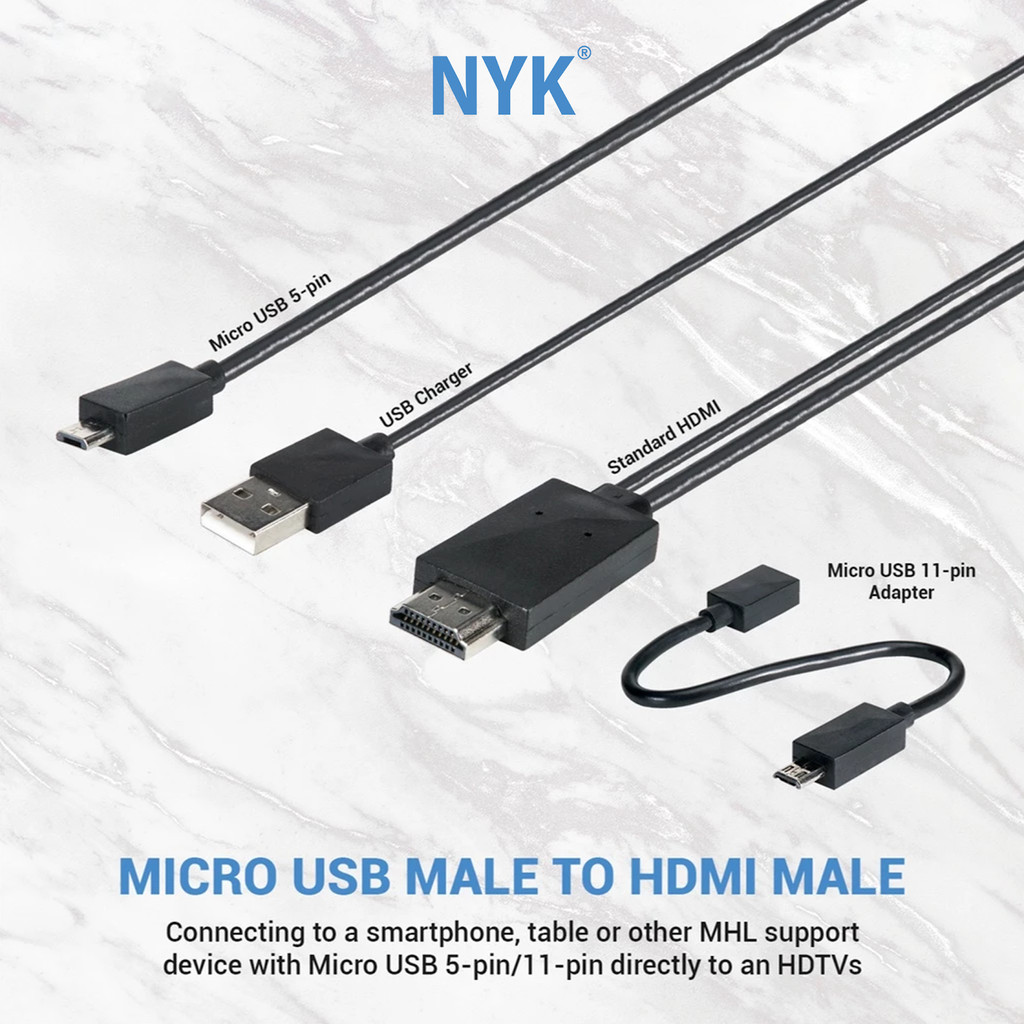NYK Cable MHL Converter Micro USB 11P To HDMI COD (3)