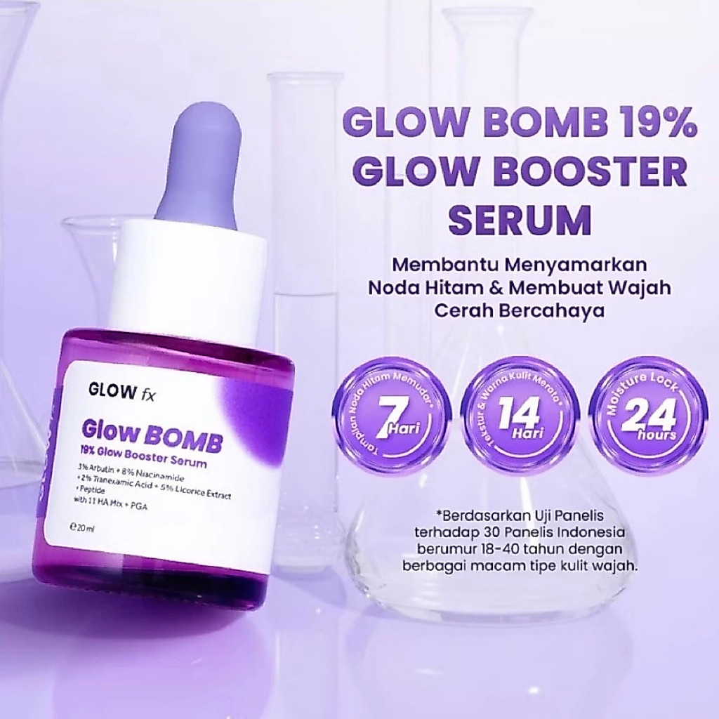 Glow Serum 20 ml 19% Brightening Power Serum Glowing Samarkan Noda Hitam & Bekas Jerawa