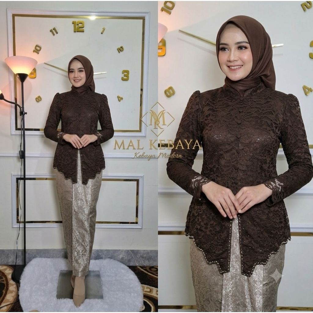 Jual Ready Deramal Kebaya Nikita Kebaya wanita Brokat Rok Songket Lilit ...