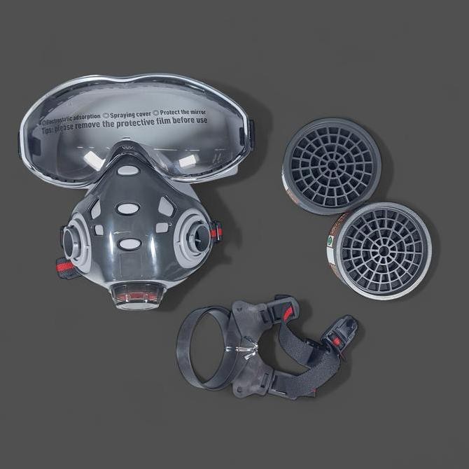 Jual Masker Respirator 8200 Full Face Double Filter Karbon Aktif Pm 2.5 ...