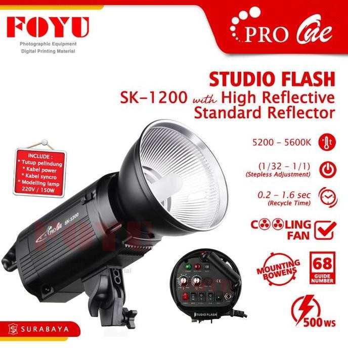 Jual NEW Pro One | Professional Studio Flash Pro One SK-1200 dengan ...