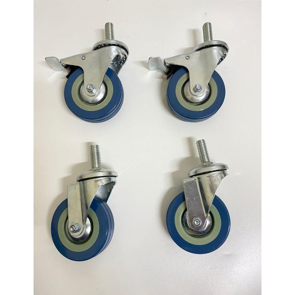 Jual NEW Roda lemari/Rak srew 3 inch (2polos 2 rem) | Shopee Indonesia