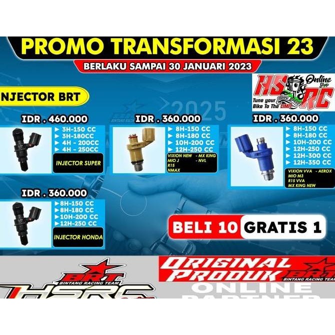 Jual INJECTOR Racing BRT Yamaha WR 155 XSR R15V3 Injektor WR155 R15VVA ...