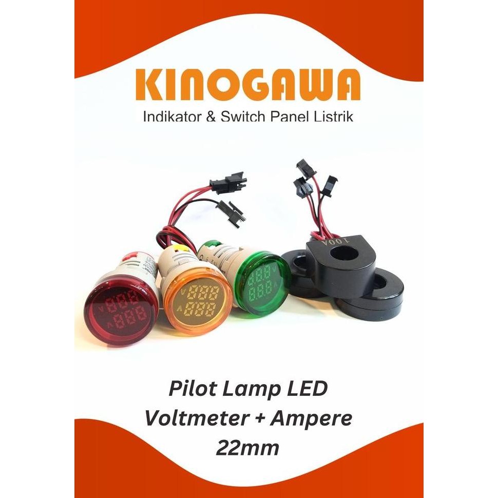 Jual Pilot Lamp LED VOLT + Ampere Indicator 0~100A 22mm Bulat | Shopee ...