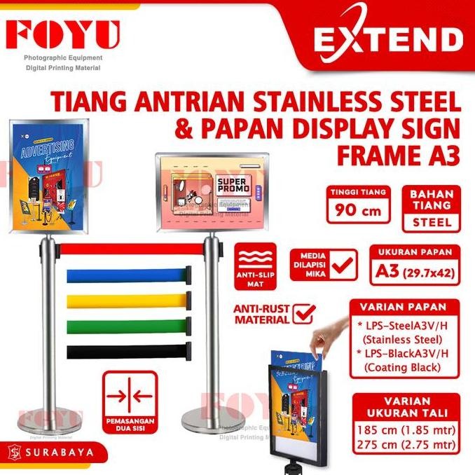 Jual * Tiang Pembatas Antrian Antrean Pita Stainless Steel Queue Line ...