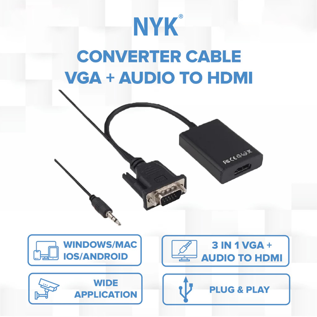 NYK Converter Kabel VGA + Audio To HDMI COD (5)