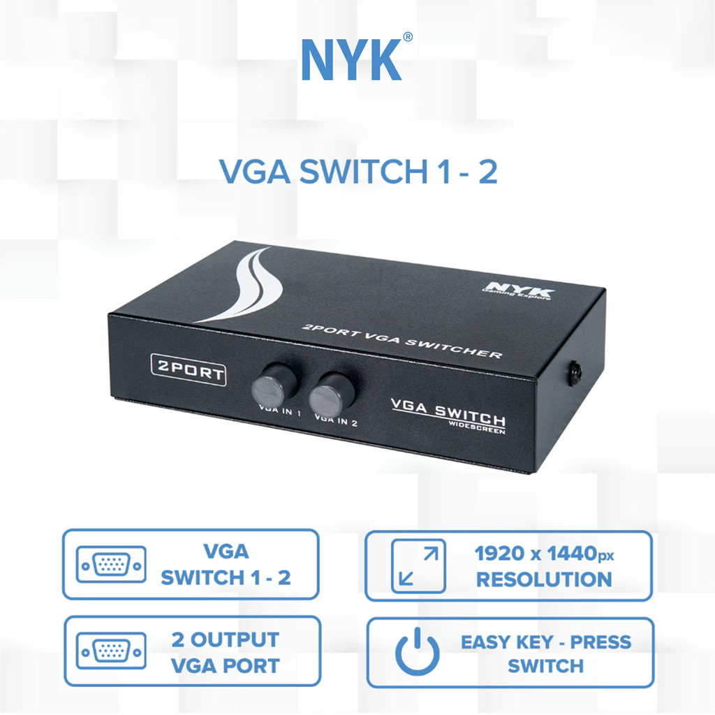 NYK VGA HUB 2.0 Switch 1-2 port COD HUB bergaransi Docking Station Data transfer Mobile phone macbook android iphone ipad tab MHL (6)