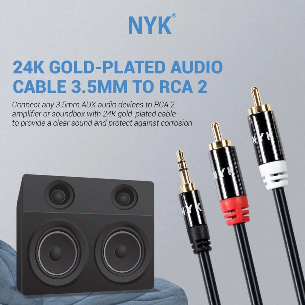 NYK Kabel 3,5m RCA to Audio Gold Plated COD (3)