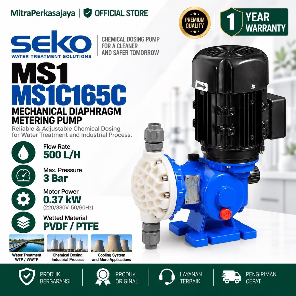 Jual SEKO MS1C165C PVDF Spring MS1 Mechanical Diaphragm Metering Pump ...
