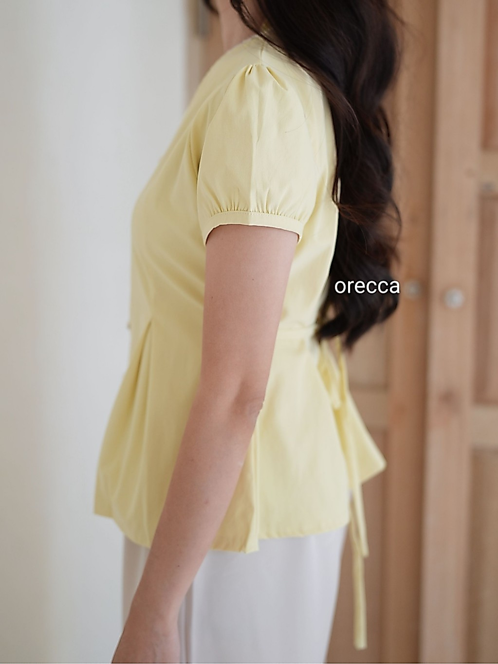 ORECCA - Lumi Atasan Lengan Pendek Renda Kerah Wanita foto 3