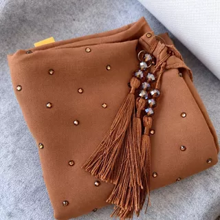 Jilbab Hijab Segiempat Paris Voal Premium Cristal SWAROSKI