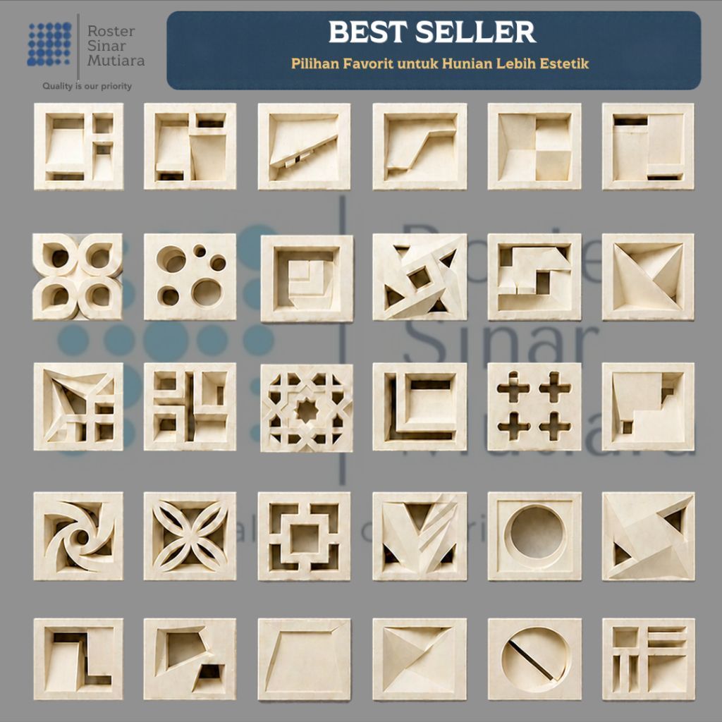 Jual ROSTER BETON MINIMALIS ALL MOTIP PUTIH LENGKAP TERLARIS | Shopee ...