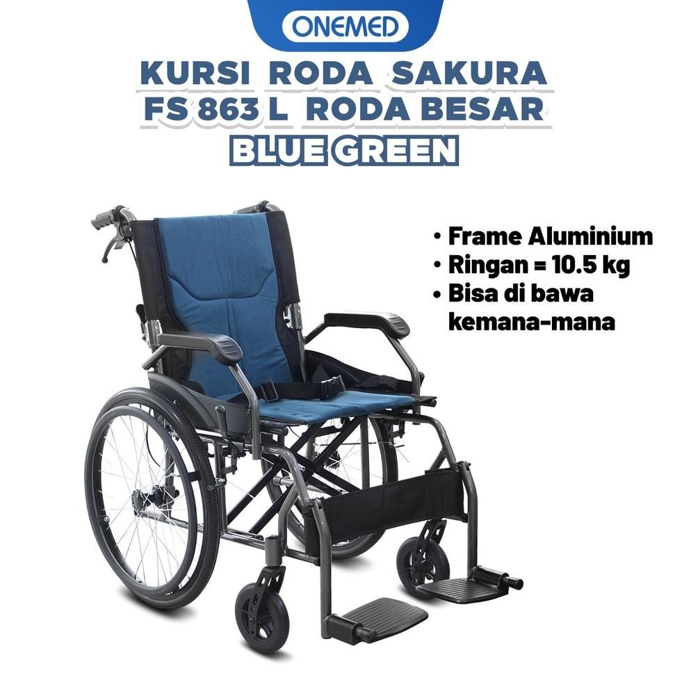 Jual Kursi Roda Sakura Roda Besar FS863L Hijau OneMed Ready stock ...