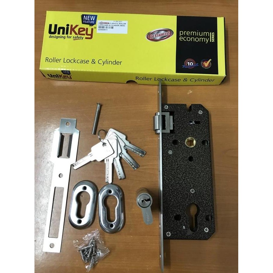 Jual Unikey Rl 511-40Mm+ Cyl Sss Roller Lock Case & Cylinder / Body ...