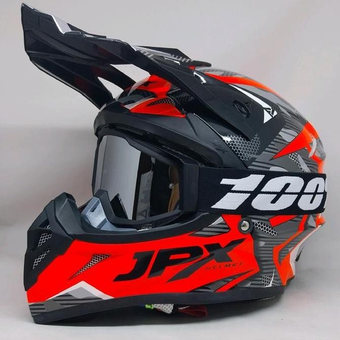 Jual Helm Jpx Cross Fox 1 Motif X35 Plus Kacamata Goggle 100 Percent ...