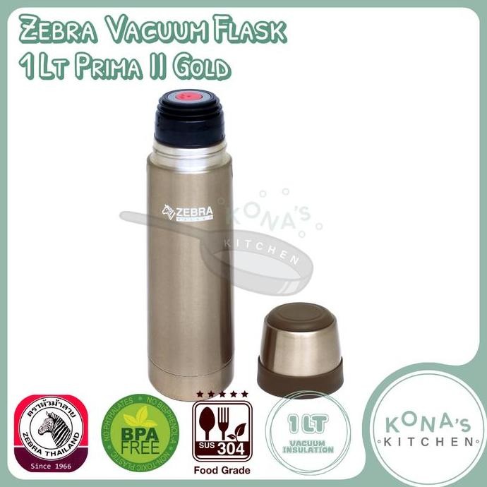 Jual Zebra Vacuum Flask 1 Lt Prima Ii Gold (112959) / Botol Minum ...