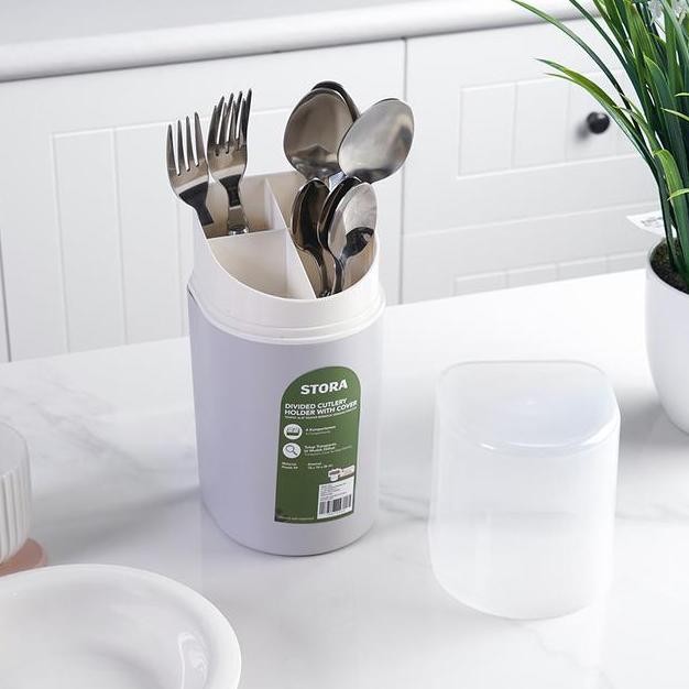 Jual Azko Stora Tempat Alat Makan Dengan Tutup Round Kitchen Organizer ...