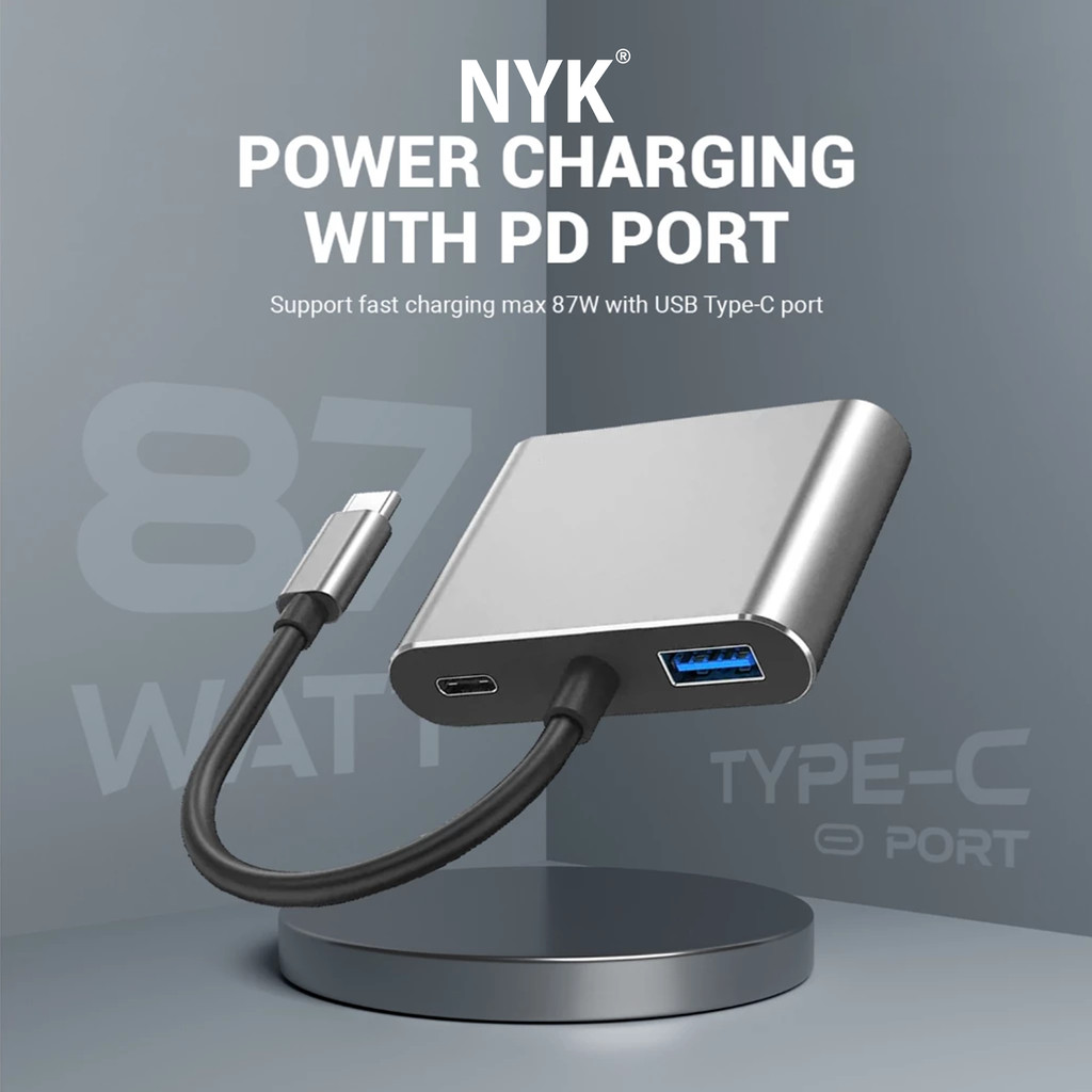 NYK Converter 4 in 1 USB Type C to 4K USB HUB 3.0 HDTV VGA Type C COD HUB bergaransi Docking Station Data transfer Mobile phone macbook android iphone (2)