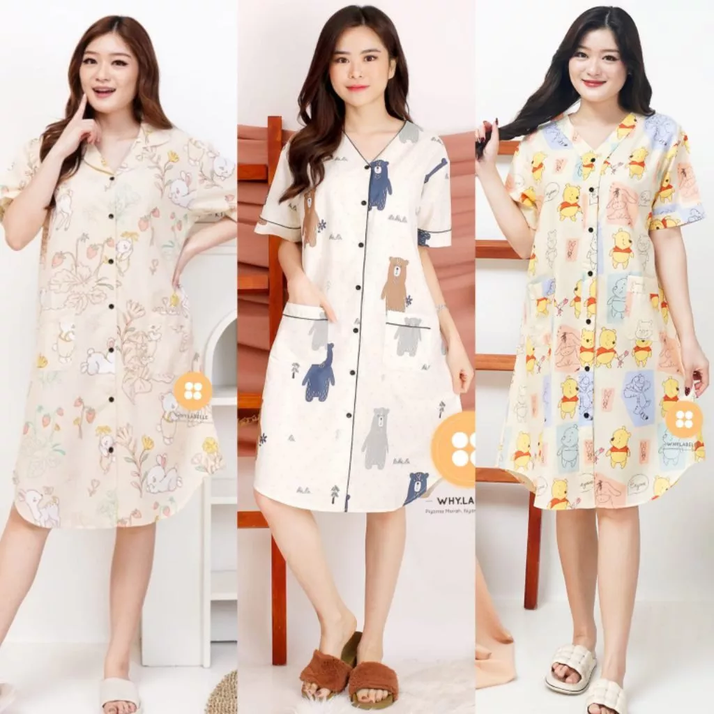Why.Labelle Daster Piyama Katun Terusan Busui