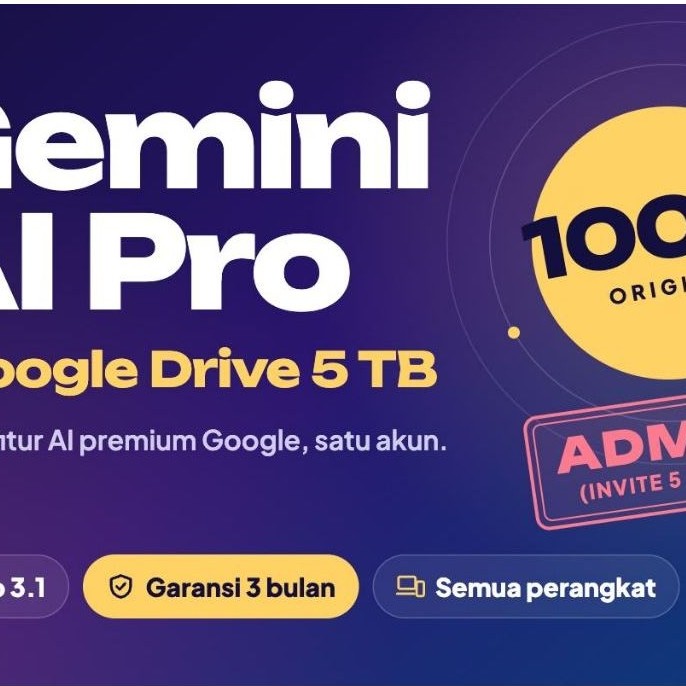 Jual GEMINI AI PRO + GOOGLE DRIVE 5 TB (Admin) | Shopee Indonesia