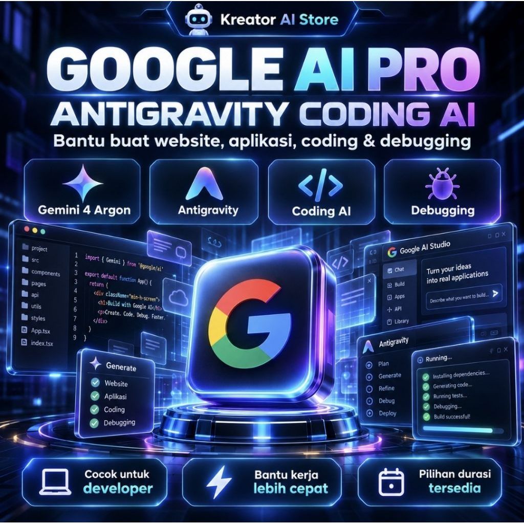 Jual Google AI Pro Antigravity Private 1,5 Tahun Coding AI Gemini 4 ...