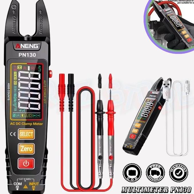 Jual Digital Clamp Multimeter U Shape Multitester Pn130 Ac Dc Va Screen ...