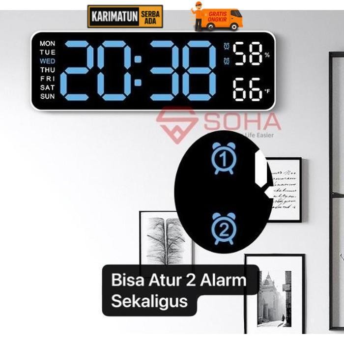 Jual Quality Jd-5503 Jam Meja Digital Jam Dinding Led Angka Besar Alarm ...