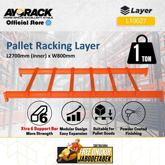 Jual Ayorack L10027 Layer Pallet Racking 1 Ton - Ambalan Rak Palet ...