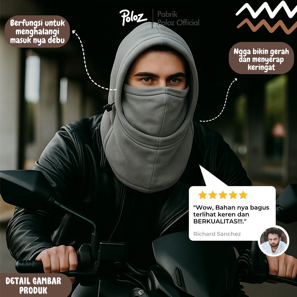 Jual TOPI POLAR NINJA TOPI MASKER KUPLUK MASKER TOPI POLAR balaclava ...