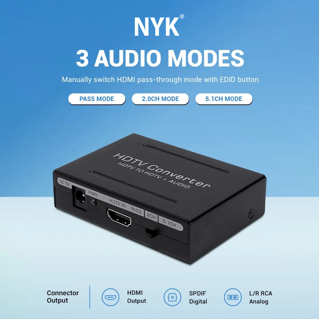 NYK Converter BOX HDMI to HDMI Audio extractor Digital Analog COD (4)