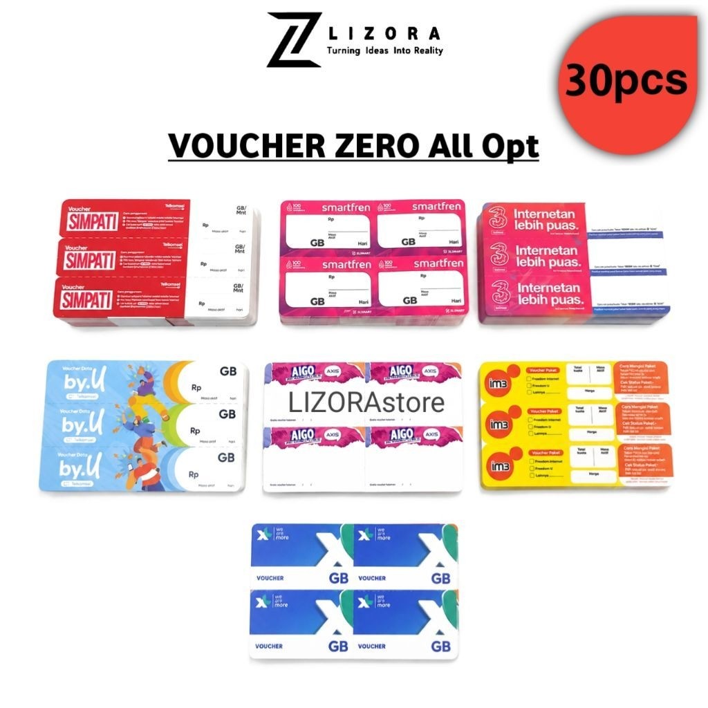 Voucher kosong all operator Nasional 30PCS