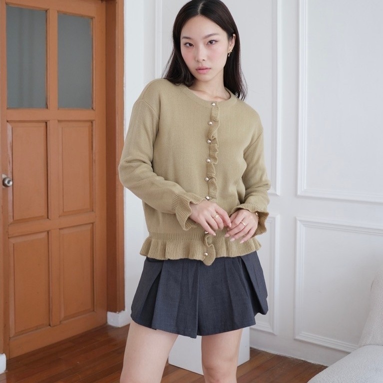 The Nicte House | PLICA RUFFLE CARDFIGAN – Women’s Classy Cardigan - Cardigan Ruffle Premium - The Nicte House | Shopee Indonesia