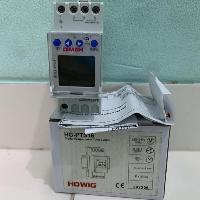 Jual Timer Digital Time Switch HOWIG HG-PTS16 16A 230VAC CO | Shopee ...