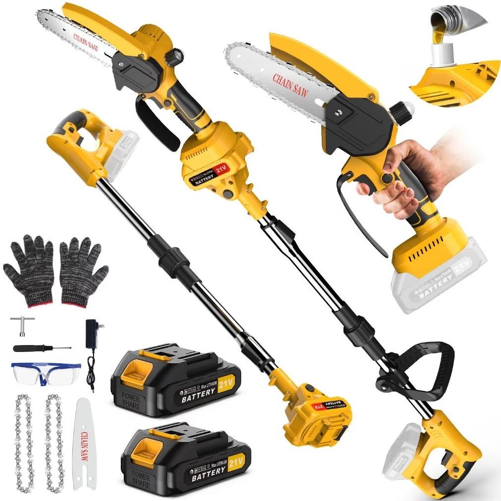 Jual 6 Inch Gergaji Mesin Mini Chainsaw Cordless Gergaji Tiang Listrik ...