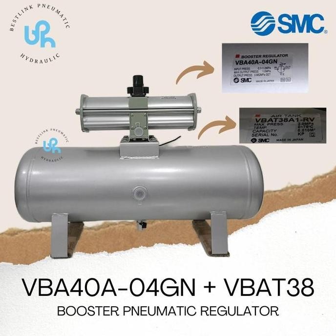 Jual New Sale Smc Booster Pneumatic Regulator Vba40A-04Gn With Vbat38 ...