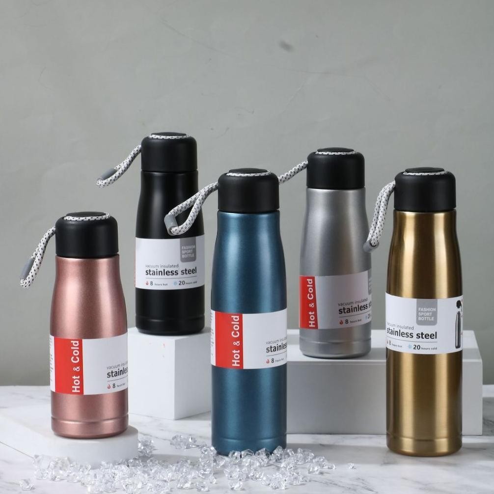 Jual Botol Minum Stainless Steel Panas Dingin Ukuran 600ml + Tali BOTOL ...