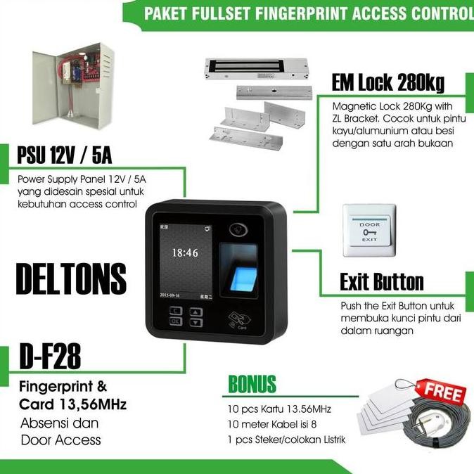 Jual Fingerprint Access Door Access Control Absensi Magnetic Lock 13.56 ...