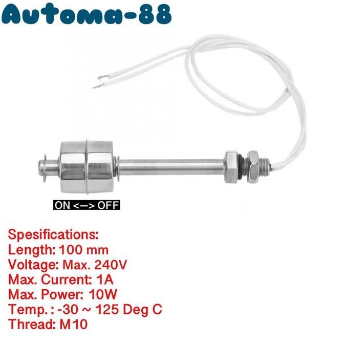 Jual SINISTER- Water Level sensor Float switch 100mm 10cm Stainless ...