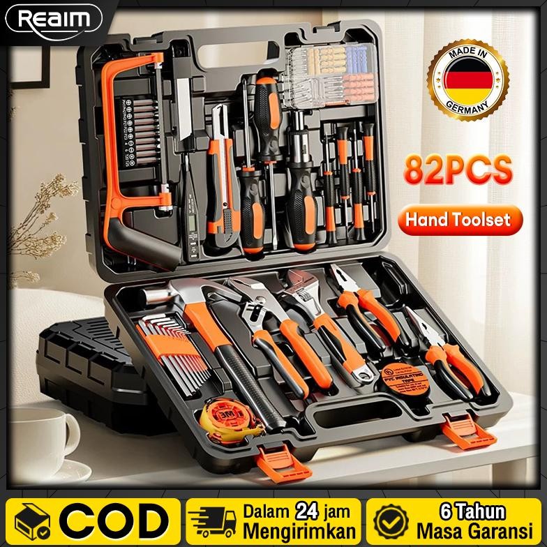 Jual REAIM Hand Toolset 100/108/112PCS Tool Kit Alat Rumah Tangga Tool ...