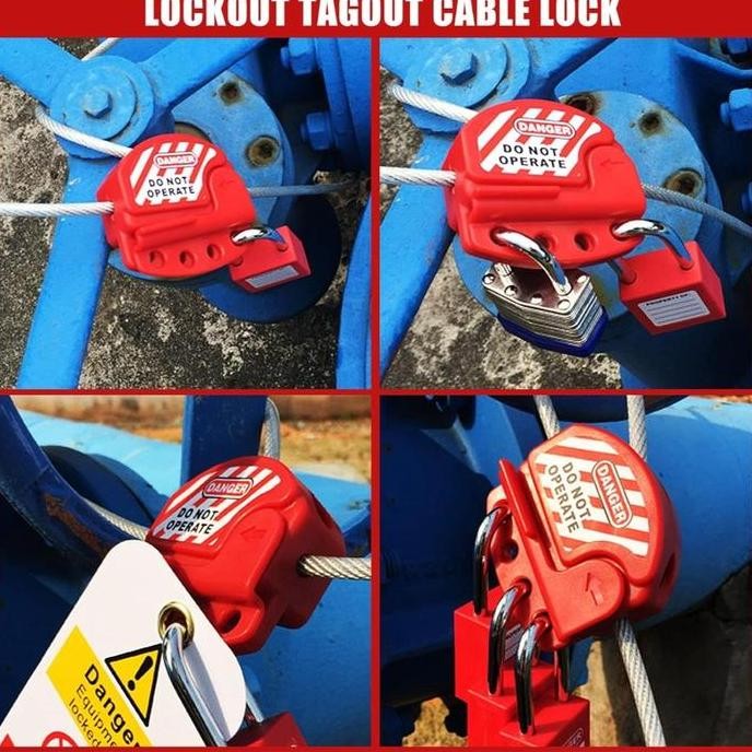 Jual Adjustable Lockout Tagout Steel Cable with Vinyl Coated,1/4 ...