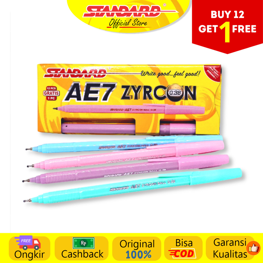 Standard - Pulpen AE7 Zyrconball 0.38 ( Alat Tulis / Pen / Ballpoint / Pena )