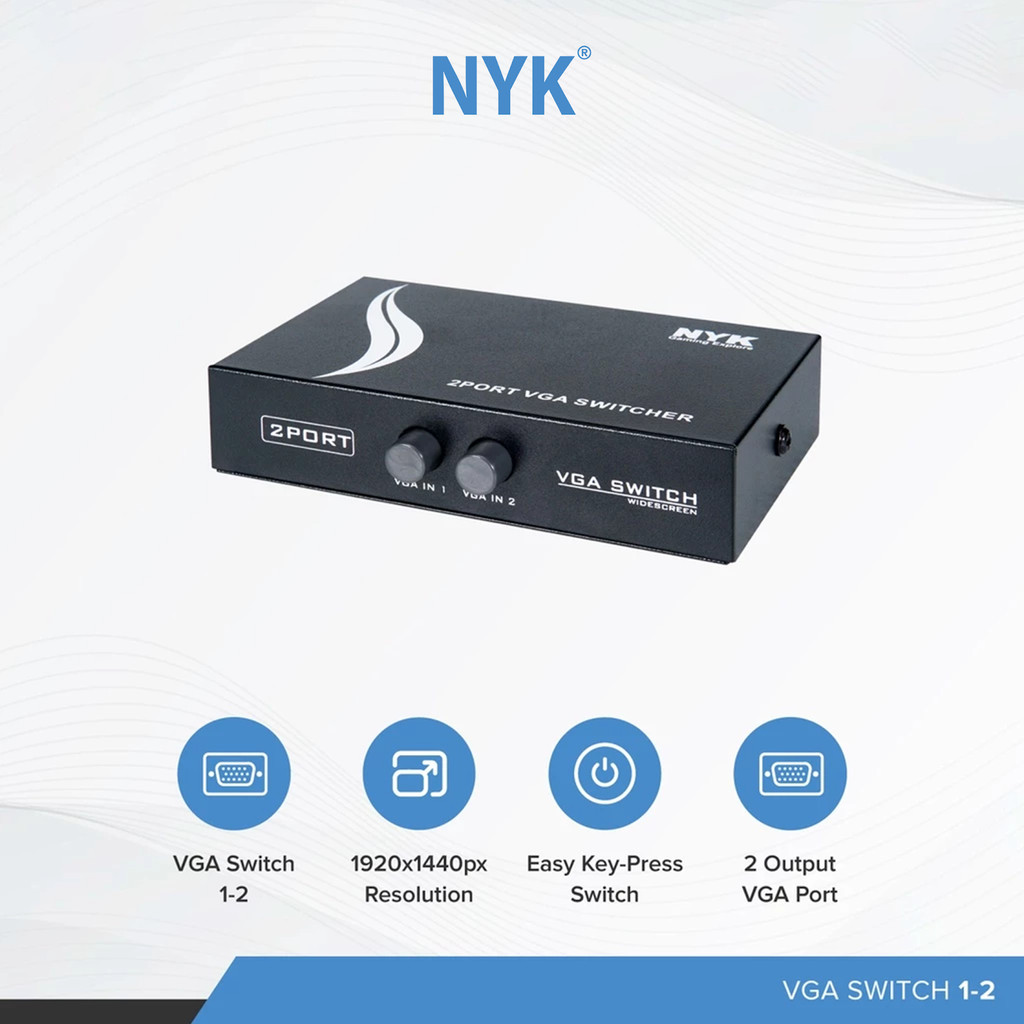 NYK VGA HUB 2.0 Switch 1-2 port COD HUB bergaransi Docking Station Data transfer Mobile phone macbook android iphone ipad tab MHL (4)