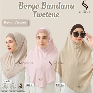 SANSEN.id - ALEYA two tone Bergo Khiban Bandana Tali Rayon Viscose Size M/L/XL