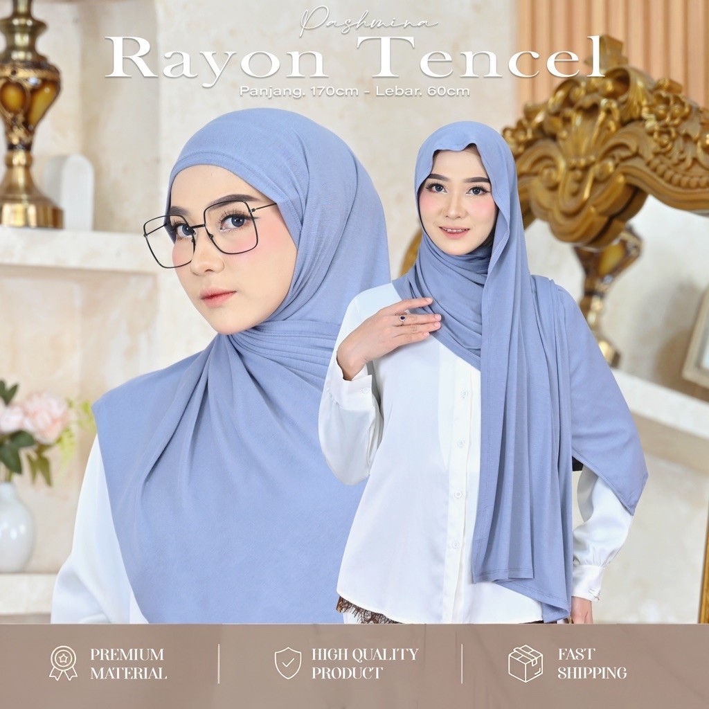 Resyahijab Pashmina Rayon Tencel Premium free pouch