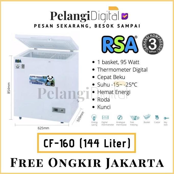 Jual NEW RSA CF-160 Chest Freezer Box - Pembeku Daging Garansi Resmi ...