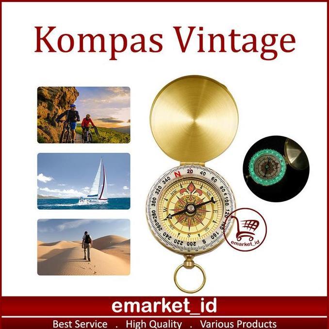 Jual Kompas Vintage / Compas Warna Emas Kiblat / Compass Lensatic Kecil ...