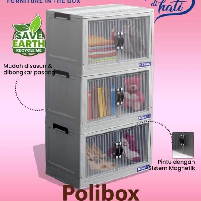 Jual Napolly Polibox 346 Lemari Susun 3 Container Box Lipat Laci Drawer ...