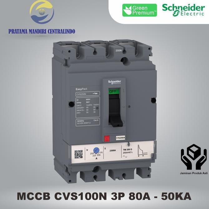 Jual Terjangkau Mccb Schneider 3 Phase 80 Ampere Cvs100N 3P 80A - 50Ka ...